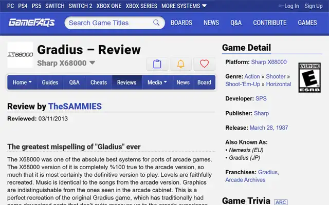 GameFAQs 2013-03-11