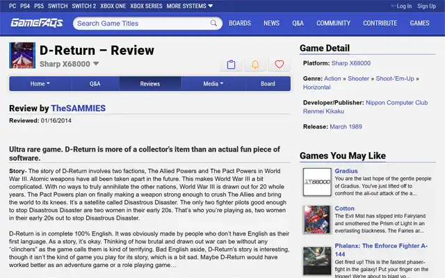 GameFAQs 2014-01-16