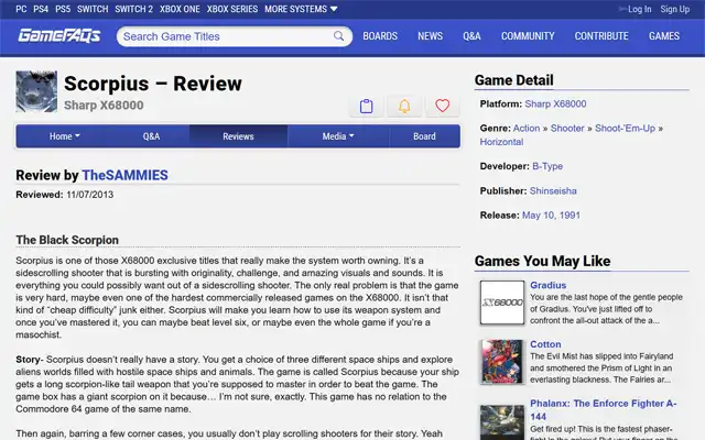 GameFAQs 2013-11-07