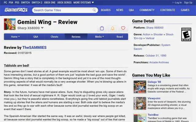 GameFAQs 2015-01-07