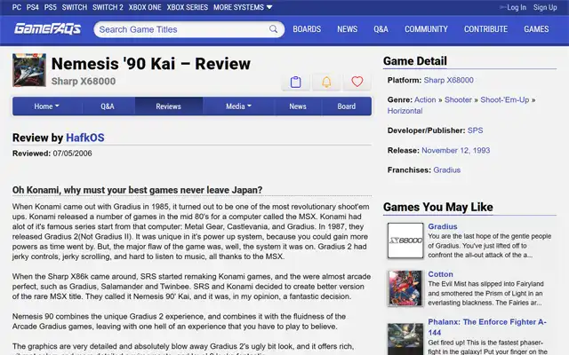 GameFAQs 2006-07-05